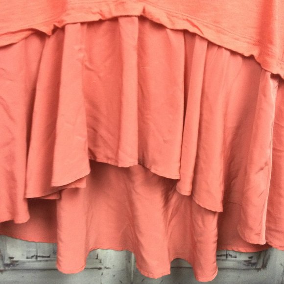 Anthropologie Postmark Orange Layered Peplum Top M - Picture 4 of 10